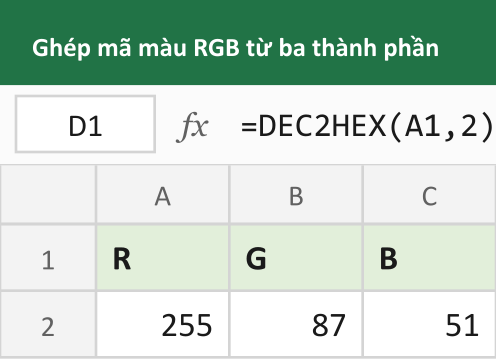 Ghép mã màu RGB từ ba thành phần