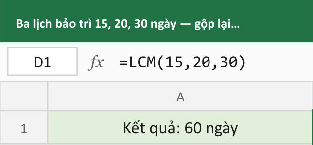 Ba lịch bảo trì 15, 20, 30 ngày — gộp lại khi nào