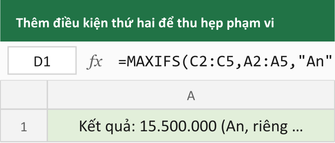 Thêm điều kiện thứ hai để thu hẹp phạm vi