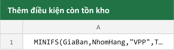 Thêm điều kiện còn tồn kho