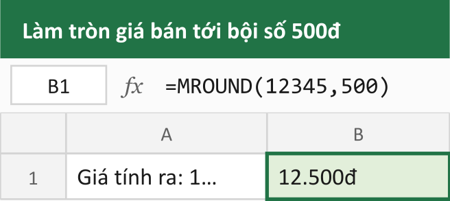 Làm tròn giá bán tới bội số 500đ