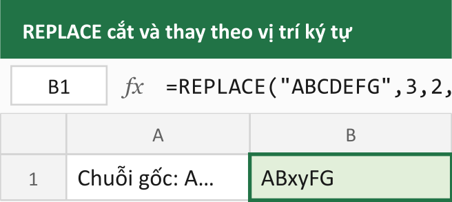 REPLACE cắt và thay theo vị trí ký tự
