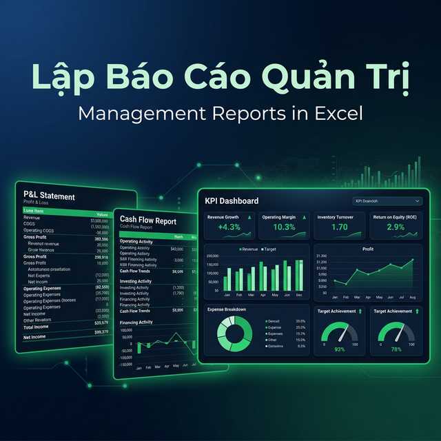 Lập Báo Cáo Quản Trị: P&L, Cash Flow Và KPI Dashboard Trong Excel