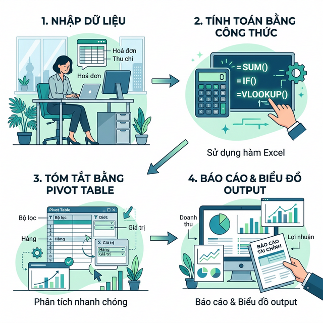 Quy trình ứng dụng Excel trong kế toán Quy trình ứng dụng Excel trong kế toán