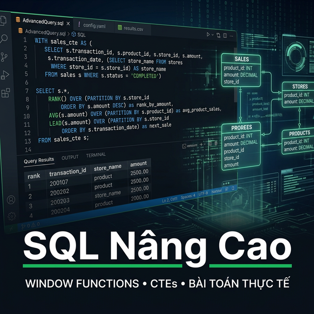 SQL Nâng Cao: Window Functions, CTE Và Kỹ Thuật Tối Ưu Query